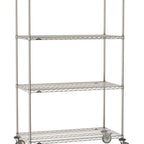 Thumbnail image #1 for Metro Super Erecta SE-2160S-80-M4 Mobile Wire Shelving Unit, 60"W x 21"D x 80"H, 900 lb. capacity per unit, 1" shelf adjustment, (4) wire shelves
