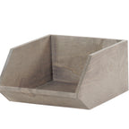 Thumbnail image #2 for Cal-Mil Aspen 23762-14-110 Angled Wood Box Base, Rectangular, Gray-Stained, 12"W x 14.25"D x 7"H