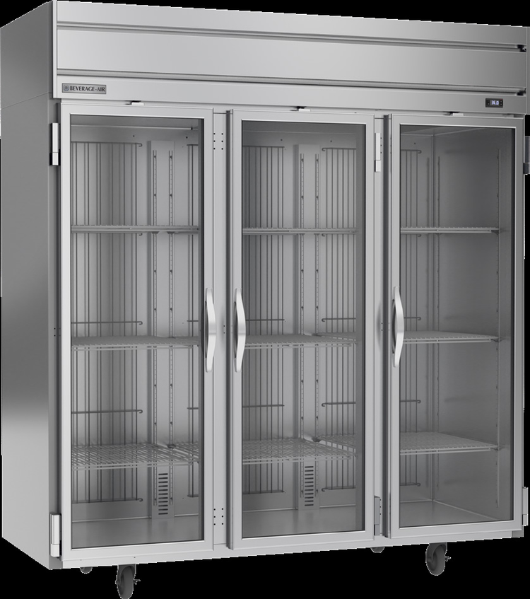 Product image #5 for Beverage-Air Horizon Series Three-Section Glass Door Reach-In Refrigerator, 71.52 Cu. Ft.