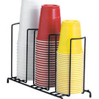 Thumbnail image #3 for Dispense-Rite WR-3 Lid/Cup Organizer, 3-Section Wire Rack, 3-1/2", 4-1/4" & 5" Compartments, Black, 8-1/2"H x 14-1/2"W x 5"D
