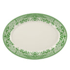 Thumbnail image #1 for Steelite International HL Ivory HL15463925 Oval China Platter, Rolled Edge, Willow Rim Green, 10.5" x 7.25" Case of 2 Dozen
