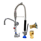Thumbnail image #1 for Fisher 70120 Mini Wall-Mount Pre-Rinse Faucet with Single Control Valve, Flexible Gooseneck, Spray Valve and 12-Inch Swing Spout