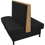 Thumbnail image #1 for Oak Street Martelle MAR-7242-DBL Double Upholstered Restaurant Booth, 72"L x 42"H, Upholstered Back, Black Metal Legs
