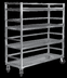 Thumbnail image #6 for Channel Manufacturing Aluminum Glass/Oval Tray Mobile Shelf Truck / Flight Cart, 75 x 25 x 72 Inches, 4 Shelves