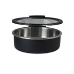 Thumbnail image #2 for Steelite International Creations Buffet 7356MW301H 4 qt Rectangular Stainless Steel Chafer with Hinged Cover, Black