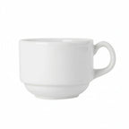 Thumbnail image #1 for Tuxton China Alaska & Colorado Accessories ALF-0803 8 oz Porcelain Coffee Cup, Stackable, White Case of 3 Dozen