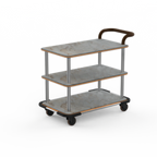 Thumbnail image #1 for Steelite Mogogo, Roll'n MGCRNX11GSXX Multi-Purpose Serving Cart, Grey Slate Shelves, Brushed Stainless Steel, 42.5W x 24D x 36.5H