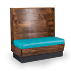 Thumbnail image #1 for JustChair Manufacturing JBS-WCP-48-GR2 Single Custom Booth, 48"H, Wood-Clad Frame, Upholstered Seat, Wood Panel Back