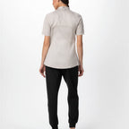 Thumbnail image #2 for Chef Works CBZ03W-NAT-XL Women's Chef Coat, Raglan Short Sleeve, Offset Zip Front, Natural, XL