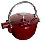 Thumbnail image #1 for Zwilling J.A. Henckels Staub® 1004034 Enameled Cast Iron Teapot/Kettle, 1 qt., with Tea Ball and Lid, Grenadine