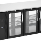 Thumbnail image #1 for Victory Refrigeration VBB72HC-FG-PT-B Pass-Thru Food-Rated Back Bar Refrigerator, 3-Section, 72"W, 6 Glass Doors, Black Exterior