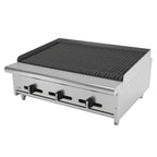 Thumbnail image #1 for Asber AERB 36 36-Inch Countertop Charbroiler, Radiant Heat, Manual Controls, Reversible Cast Iron Grates