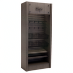 Thumbnail image #1 for Axis Designs Micro Market Fixtures IM-3696 Micro Market Merchandiser, 36"W x 18"D x 96"H, Acrylic Sign Header, Full-Height Slatwall Back Panel