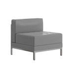 Thumbnail image #1 for Flash Furniture Hercules - Imagination ZB-IMAG-MIDDLE-GY-GG Modular Armless Middle Chair, Gray Bonded Leather, Stainless Steel Legs