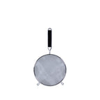 Thumbnail image #1 for Thunder Group SLSTN5408PB 8" Double Medium-Mesh Stainless Steel Strainer with Black Plastic Handle Case of 48