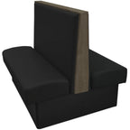 Thumbnail image #1 for Oak Street Simpson SIMP-7242-DBL Double Booth, 72"L x 42"H, Upholstered Back and Seat, Black Vinyl, Stained Oak Trim
