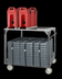 Thumbnail image #4 for FWE Stainless Steel Institutional Tray Transport Cart with 2 Shelves, 3 Straps, and 8-Inch Casters