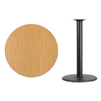 Thumbnail image #2 for Flash Furniture XU-RD-36-NATTB-TR24B-GG 36" Round Bar-Height Pedestal Table, Natural Laminate Top, Black PVC Edge