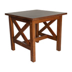 Thumbnail image #1 for Flash Furniture LFS-4002-WAL-GG Farmhouse End Table, Traditional X-Frame, Solid Wood, Walnut