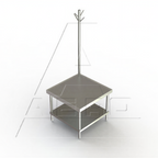 Thumbnail image #1 for AERO Manufacturing 4MSRU-3024 Stainless Steel Mixer Stand with Adjustable Undershelf and Utensil Rack, 24"W x 30"D x 24"H