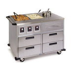 Thumbnail image #1 for Lakeside Manufacturing Serve All 6745 Mobile Food Station, 46", 2 Dry-Heat Wells, 7-Qt Heated Soup Well, Chilled Drawers