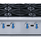 Thumbnail image #1 for Blue Air FSE LLC Blue lava (Blue air) BLHP48 Countertop Gas Hot Plate, 8 Lift-Off Burners, Stainless Steel, 48"W
