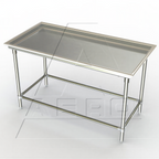 Thumbnail image #1 for AERO Manufacturing 3ST-48 Stainless Steel Sorting Table, 51"W x 30"D, 16 Gauge 300 Series, Rolled Rim, Open Crossrails