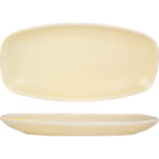 Thumbnail image #1 for International Tableware Hearth™ HT-34-LM ™ Stoneware Platter, 9 x 4-3/8 in, Organic Rectangle, Lemon Reactive Glaze Case of 2 Dozen