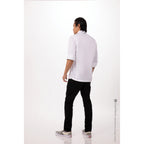 Thumbnail image #2 for Chef Works Bowden CBC01-WHT-XS White Poly/Cotton Double-Breasted Chef Coat, Long Sleeve, XSmall