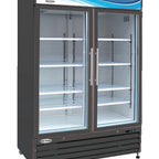 Thumbnail image #5 for Serv-Ware GF48B-HC 2-Door 49 Cu. Ft. Black Glass Door Merchandiser Freezer, Self-Contained Bottom-Mounted Refrigeration