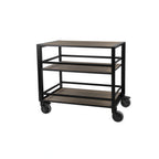 Thumbnail image #1 for Cardinal Industrial by Abert FP877 2-Shelf Utility Bus Cart, Powder-Coated Steel and Rubberwood, Brown