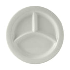 Thumbnail image #1 for Tuxton China Healthcare BPA-0903 9 in 3-Compartment Round Porcelain Plate 1 Dozen