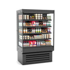 Thumbnail image #1 for Hussmann S5S4S-SE-QS Open Vertical Merchandiser, 4 ft, Self-Contained Refrigeration, 4-Tier Shelves, Black