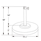 Thumbnail image #2 for California Umbrella CFMT160 Round Umbrella Base, 18-inch Diameter, 50 lb., 1-5/8-inch Inner Diameter Tube, Steel Cover with Concrete Filling