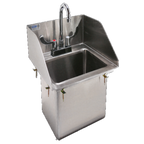 Thumbnail image #1 for GSW USA HS-1014IS Drop-In Hand Sink, 1 Compartment, 10" x 14" x 10" Bowl, Gooseneck Faucet, 3 Splashes, Stainless Steel