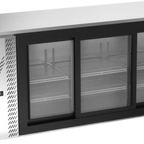 Thumbnail image #1 for Victory Refrigeration VBBN72HC-F-GS-S Three-Door Back Bar Refrigerator, Sliding Glass Doors, Stainless Steel, 72"W x 26-1/4"D