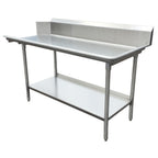 Thumbnail image #1 for IMC/Teddy SCDT-96-16 Straight Dish Table, Clean, Left-to-Right, 96"W x 30"D, 16-Gauge Stainless Steel, 8"H Splash, Stainless Steel Legs