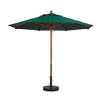 Thumbnail image #1 for Grosfillex 98912031 Market Patio Umbrella, 9 ft Round, Wooden Pole, Forest Green