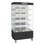 Thumbnail image #1 for Rotisol USA Essentiel 10MCV5LS Heated Food Display Merchandiser, 40-3/8"W, Front-Loading, 5 Inclined Shelves, Radiant Heat