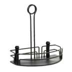 Thumbnail image #1 for TableCraft Versa Rack BK59512 Black Metal Half Condiment Rack with Merchandising Ring Case of 2