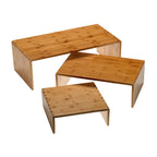 Thumbnail image #1 for Tableware Solutions USA Leone S0097 Rectangular Natural Bamboo Display Riser Set, 3-Piece