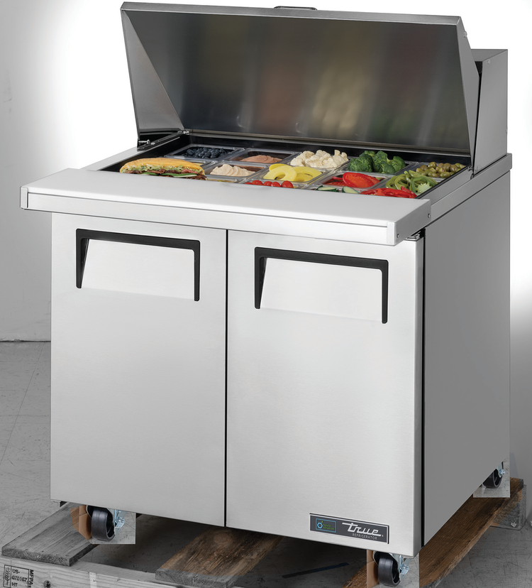 Product image #5 for True TSSU-36-15M-B-HC Mega-Top Solid-Door Sandwich/Salad Prep Table with 15 1/6 Size Pans