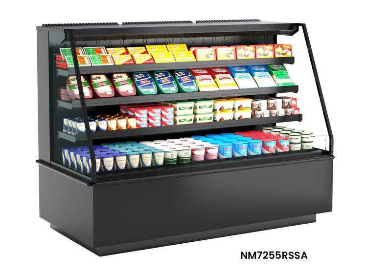 Product image #5 for Blend Refrigerated Self-Service End Cap Display Case, High Profile, 71-3/4 Inch Wide, Black