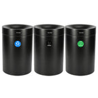 Thumbnail image #1 for Alpine Industries ALP475-50-BLK-R-T-CO 50-Gallon Stainless Steel Compost Bin with Recycling Can and Trash Receptacle, Black