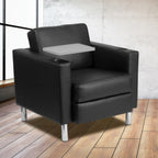 Thumbnail image #2 for Flash Furniture BT-8219-BK-GG Black Guest Chair with Adjustable Tablet Arm and LeatherSoft Upholstery