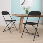 Thumbnail image #2 for Flash Furniture Hercules LE-L-3-BK-GG Black Plastic Folding Chair with Contoured Seat and Back, Steel Frame