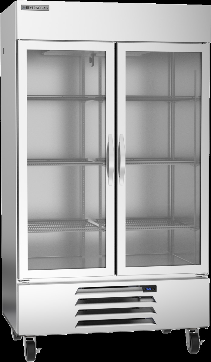 Product image #5 for Beverage-Air Horizon Series Two-Section Glass Door Reach-In Refrigerator, 40.2 Cu. Ft., Bottom-Mounted Self-Contained