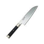 Thumbnail image #1 for Korin Inc Masanobu HMB-VGDSA-180 7" Damascus Wa-Santoku Knife, Right-Handed, 70/30 Bevel, Forged VG-10 Steel, Pressed Wood Handle