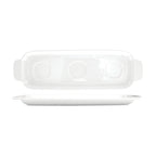 Thumbnail image #1 for International Tableware FA-601 Porcelain Rectangular Sampler Platter with Handles, 15-5/8" x 4-3/4" 1 Dozen