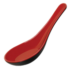 Thumbnail image #1 for G.E.T. GET 6026-RB Asian Soup Spoon, 0.8 oz, Melamine, Red/Black Pack of 5 Dozen